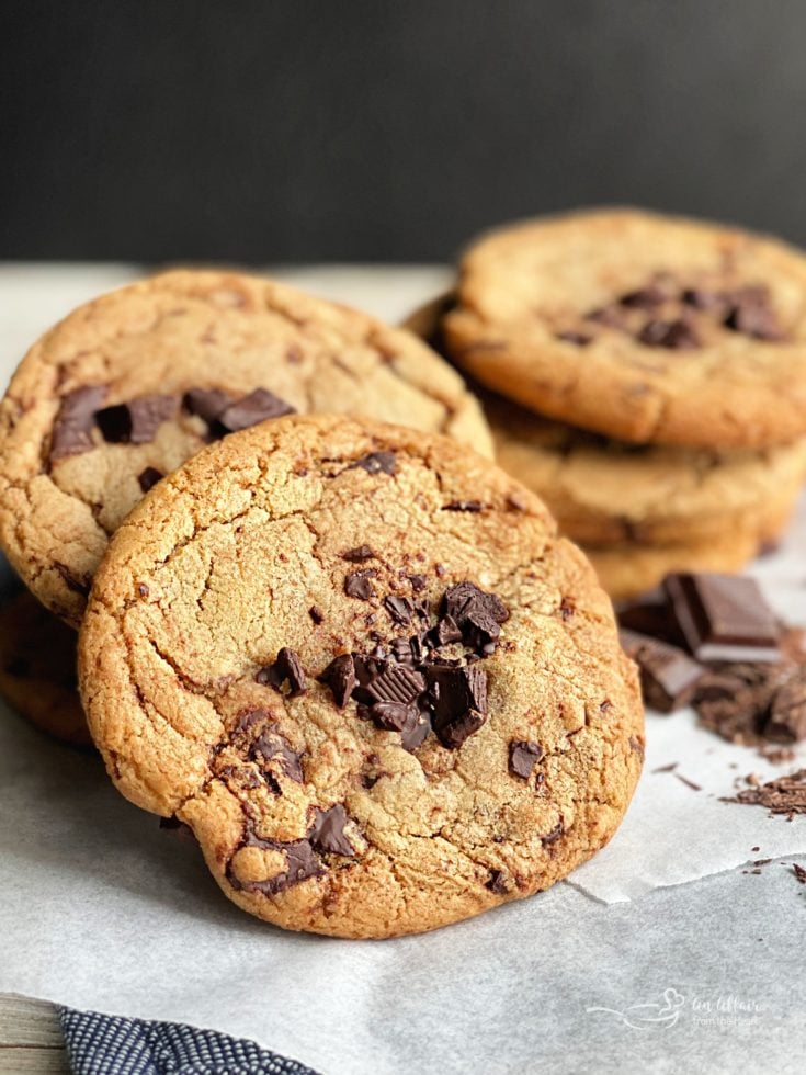 Brown Butter Chocolate Chunk Cookies close up