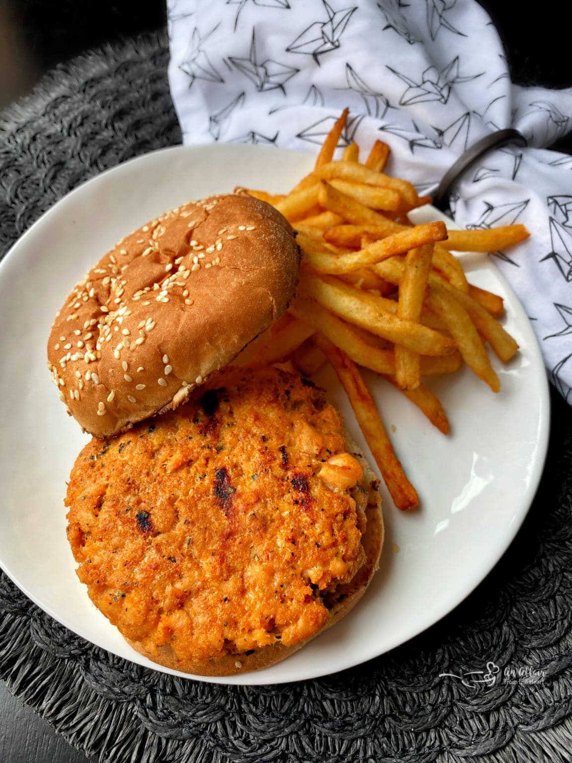 Blackened Salmon Burgers with BLT Slaw - A Tasty Meatless Burger