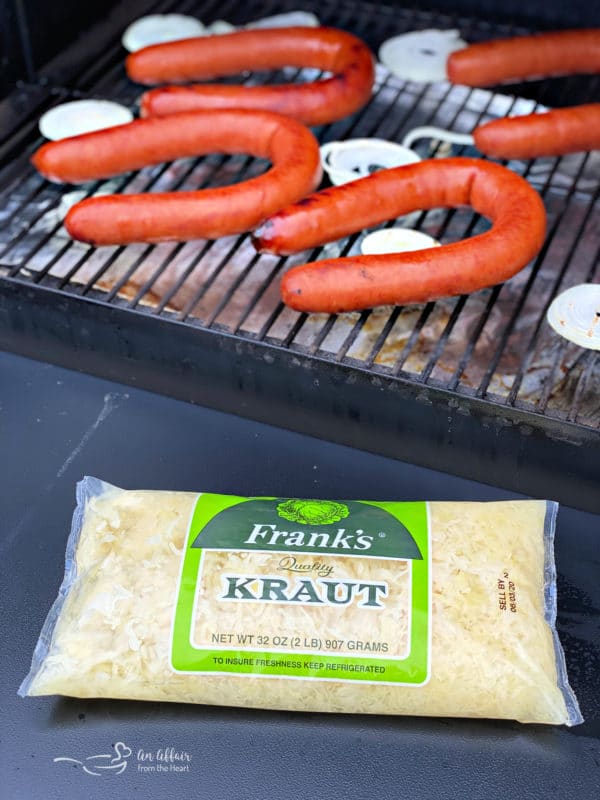 Grilled Polish Sausage & Sauerkraut a cookout family favorite!