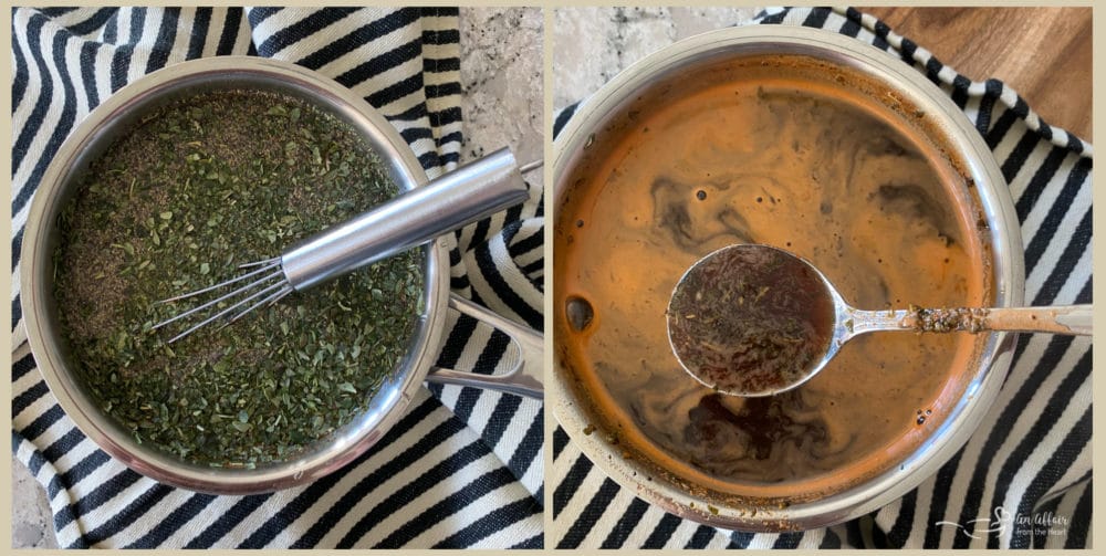 overhead view, bowls of spices