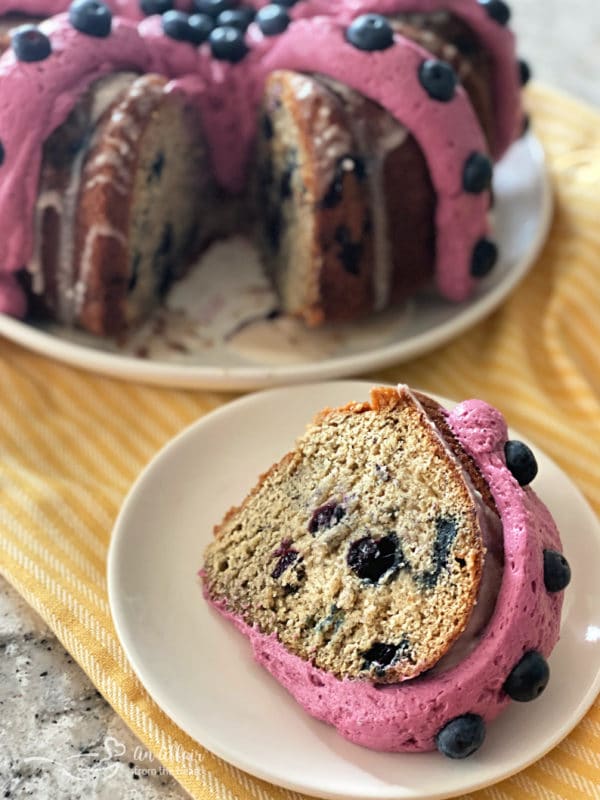 Lemon Blueberry Bundt Cake with Cream Cheese Frosting - Butter & Baggage