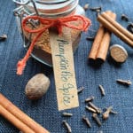 Pumpkin pie spice in a jar with a gift tag