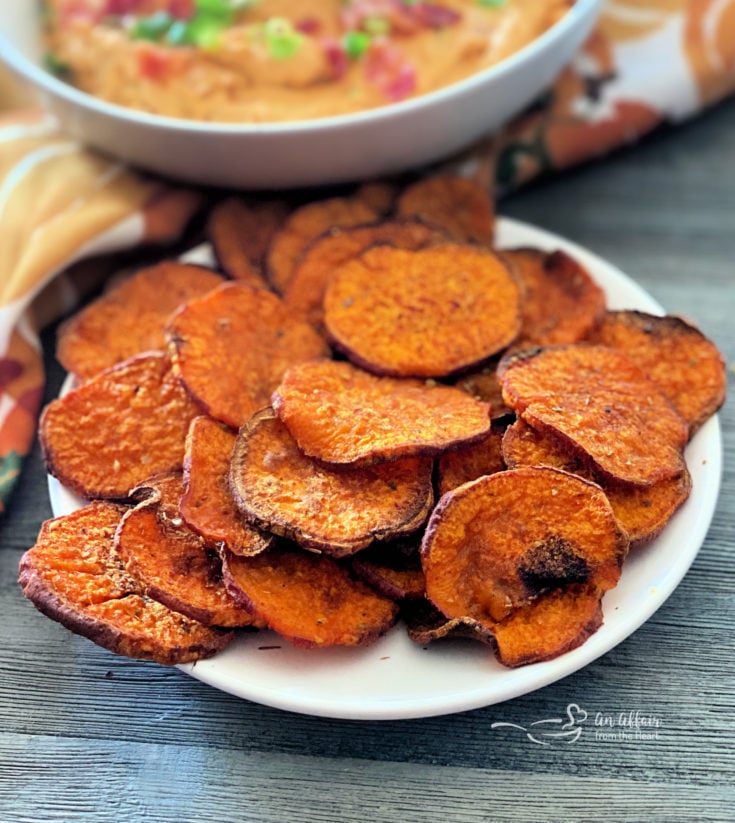 Sweet Potato Chips on white plate