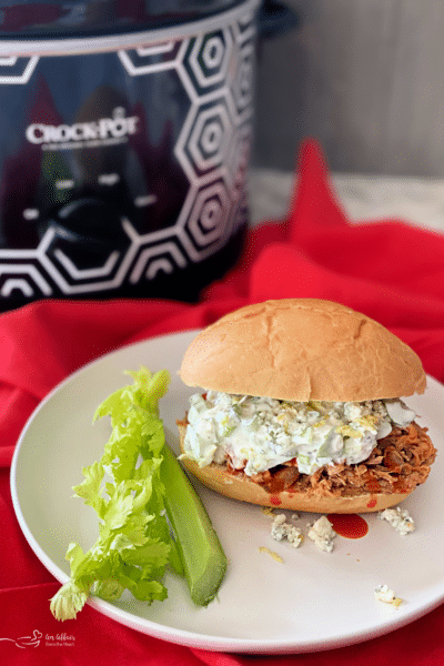 Slow Cooker Buffalo Pulled Pork with Celery Slaw