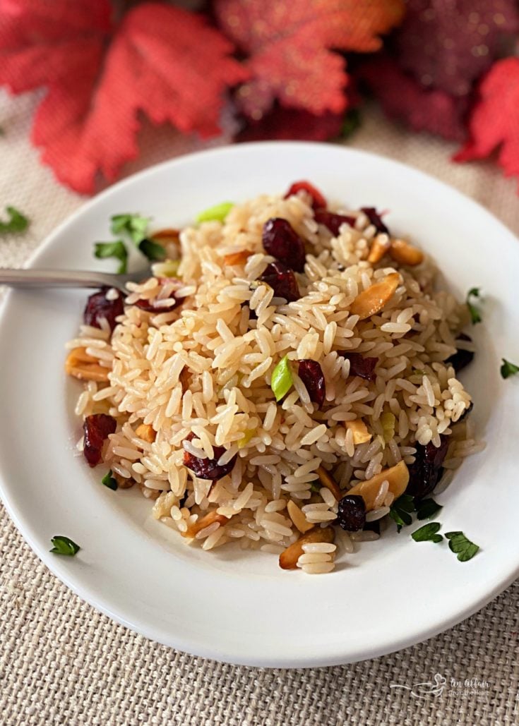 Rice Pilaf with Cranberries and Almonds such a beautiful side dish