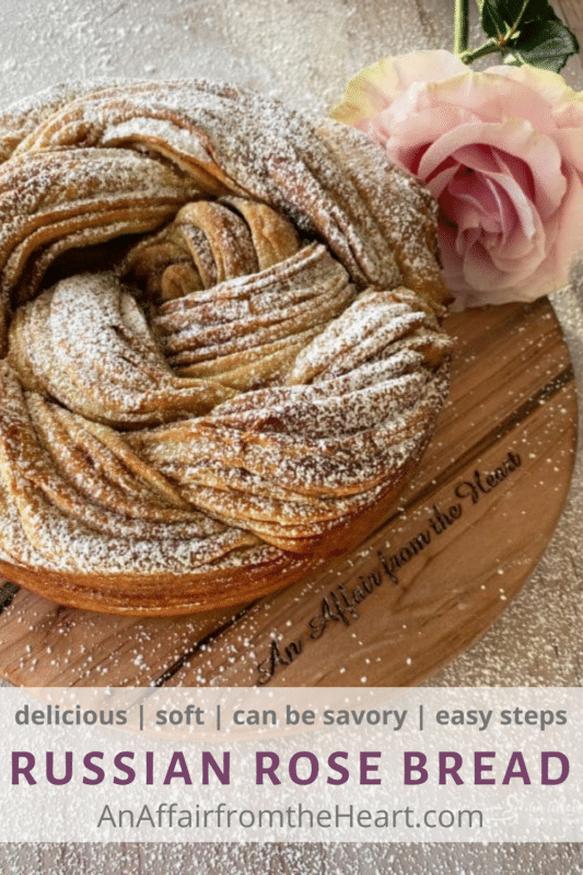Pinterest image of Russian rose bread