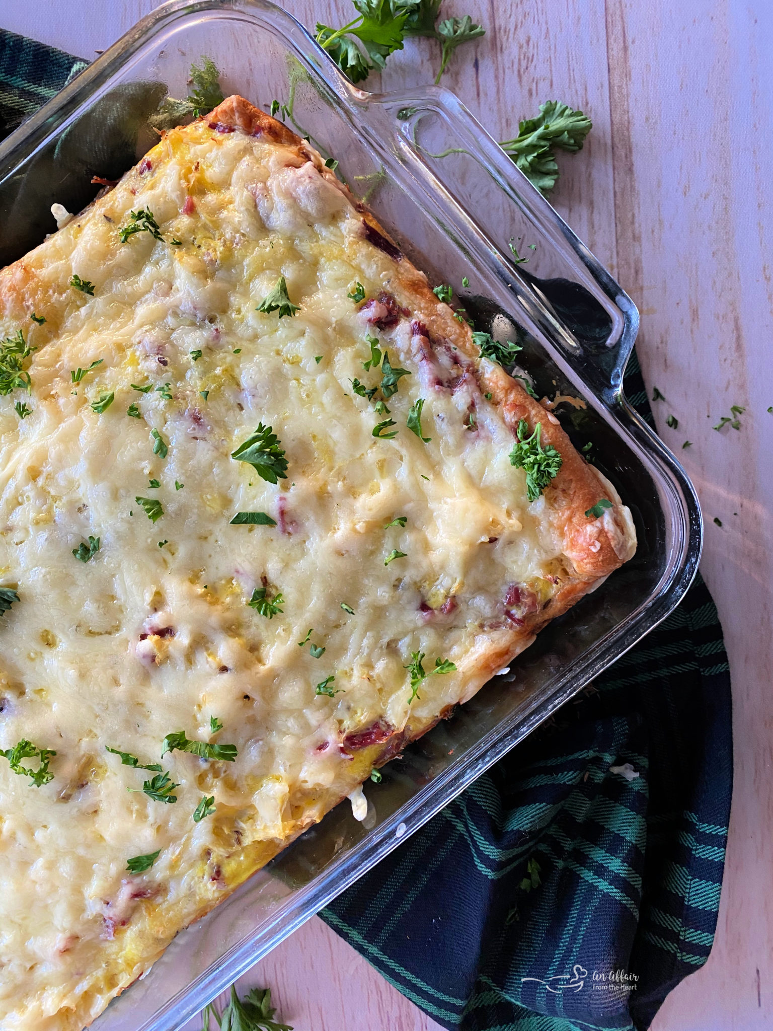 Reuben Breakfast Casserole made with crescent rolls in less than an hour!