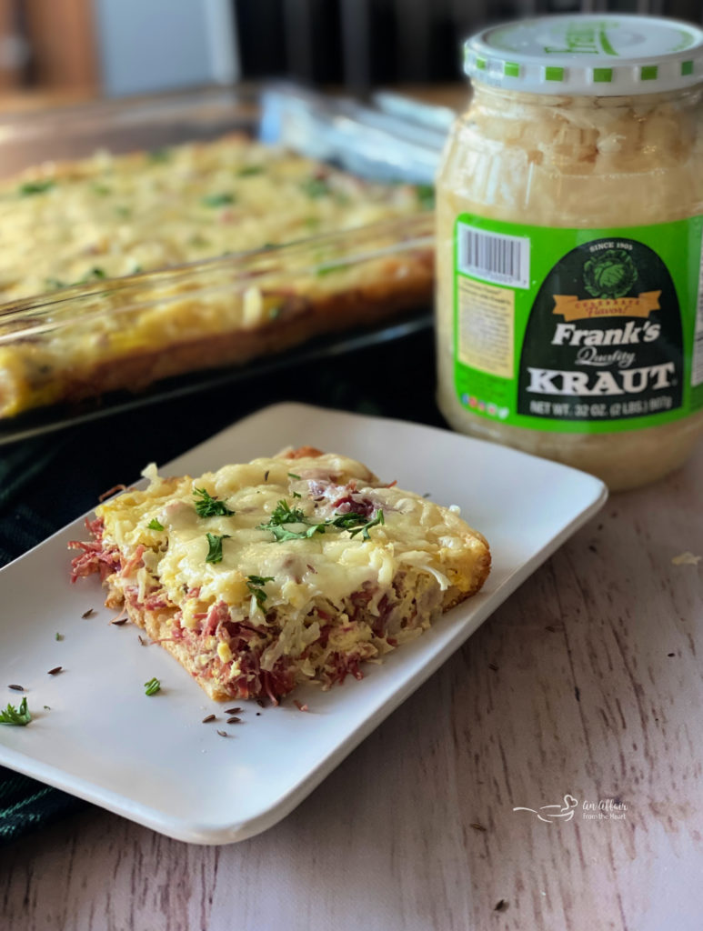 Reuben Breakfast Casserole made with crescent rolls in less than an hour!