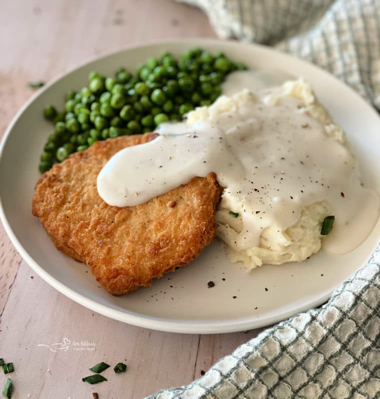 southern chicken, mashed potatoes and gravy.