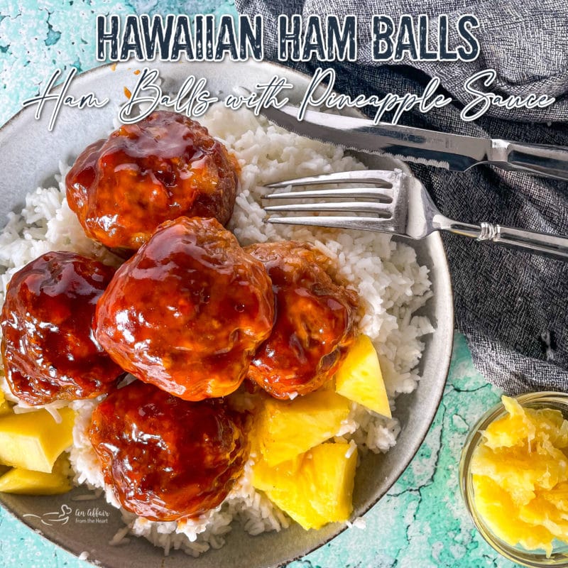 Hawaiian ham balls graphic