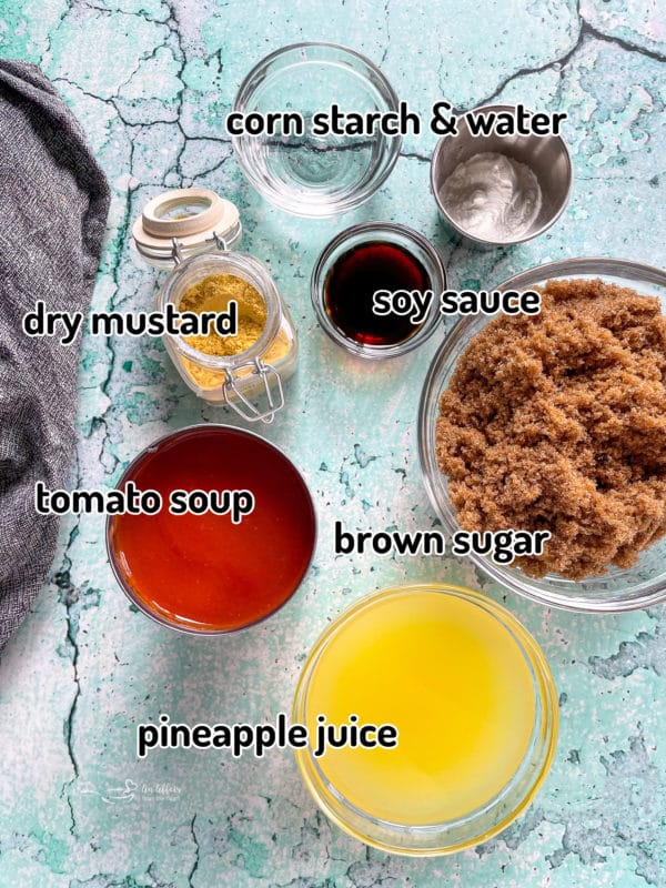 Top view of sauce ingredients