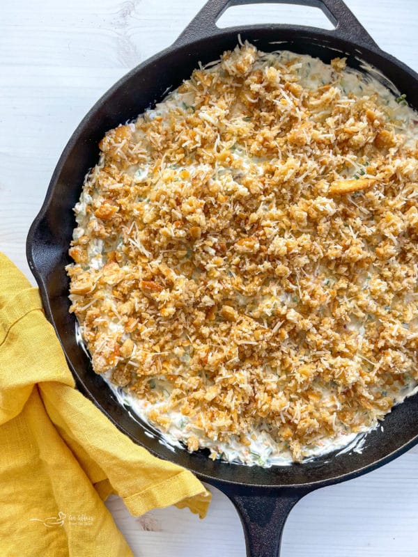 dip with crushed crackers on top