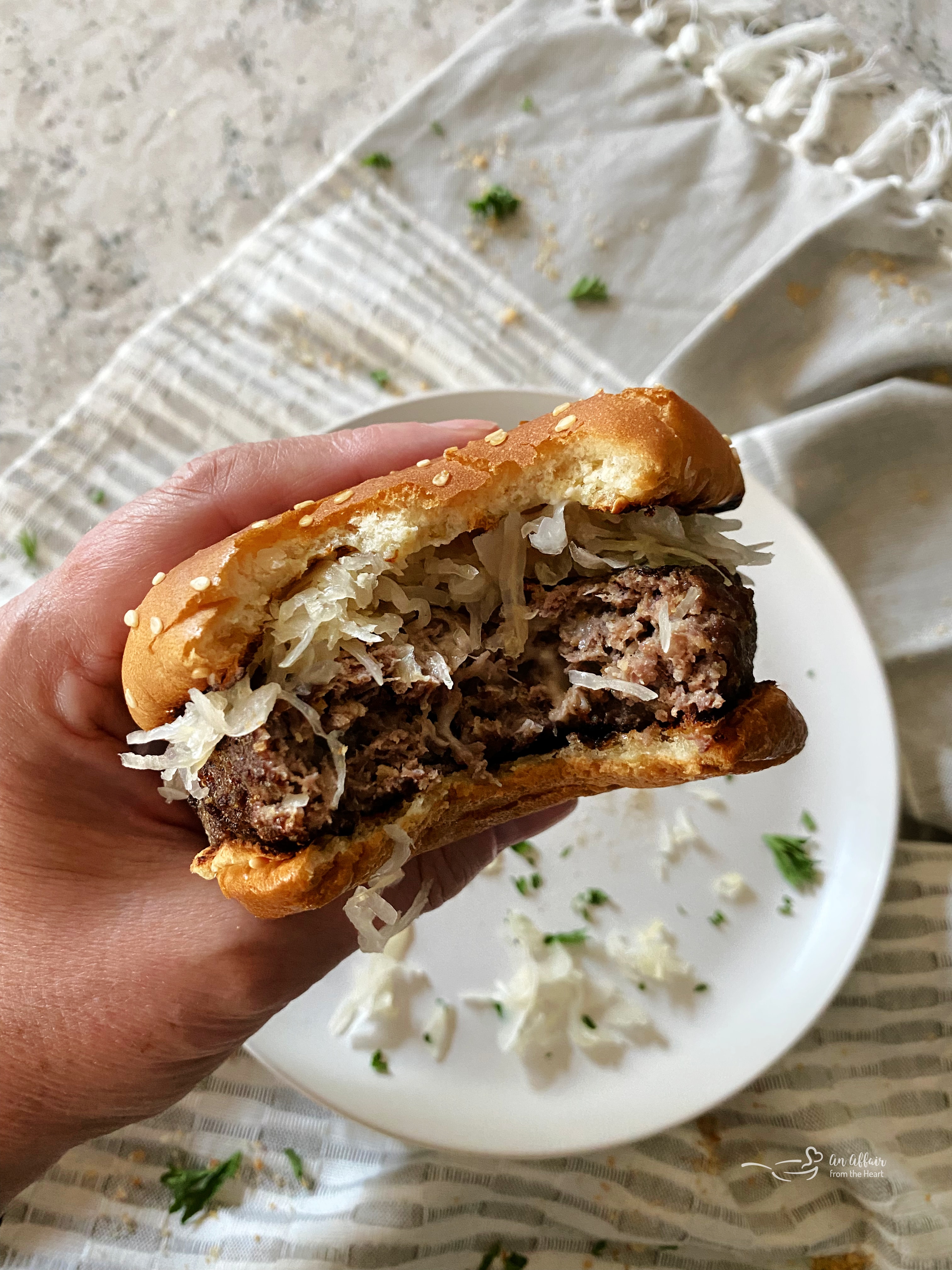 Swiss Cheese Krautburgers Kraut Burgers by An Affair from the Heart