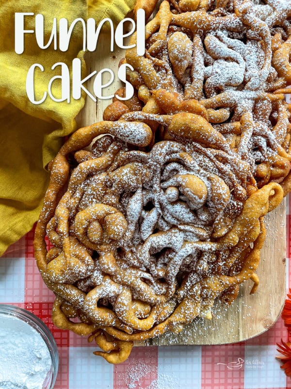 funnel cakes with text