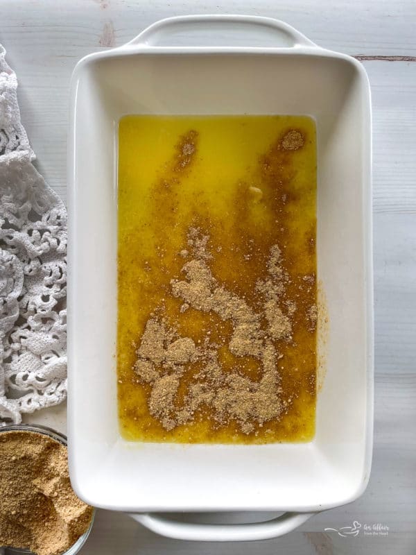 melted butter with graham cracker crumbs