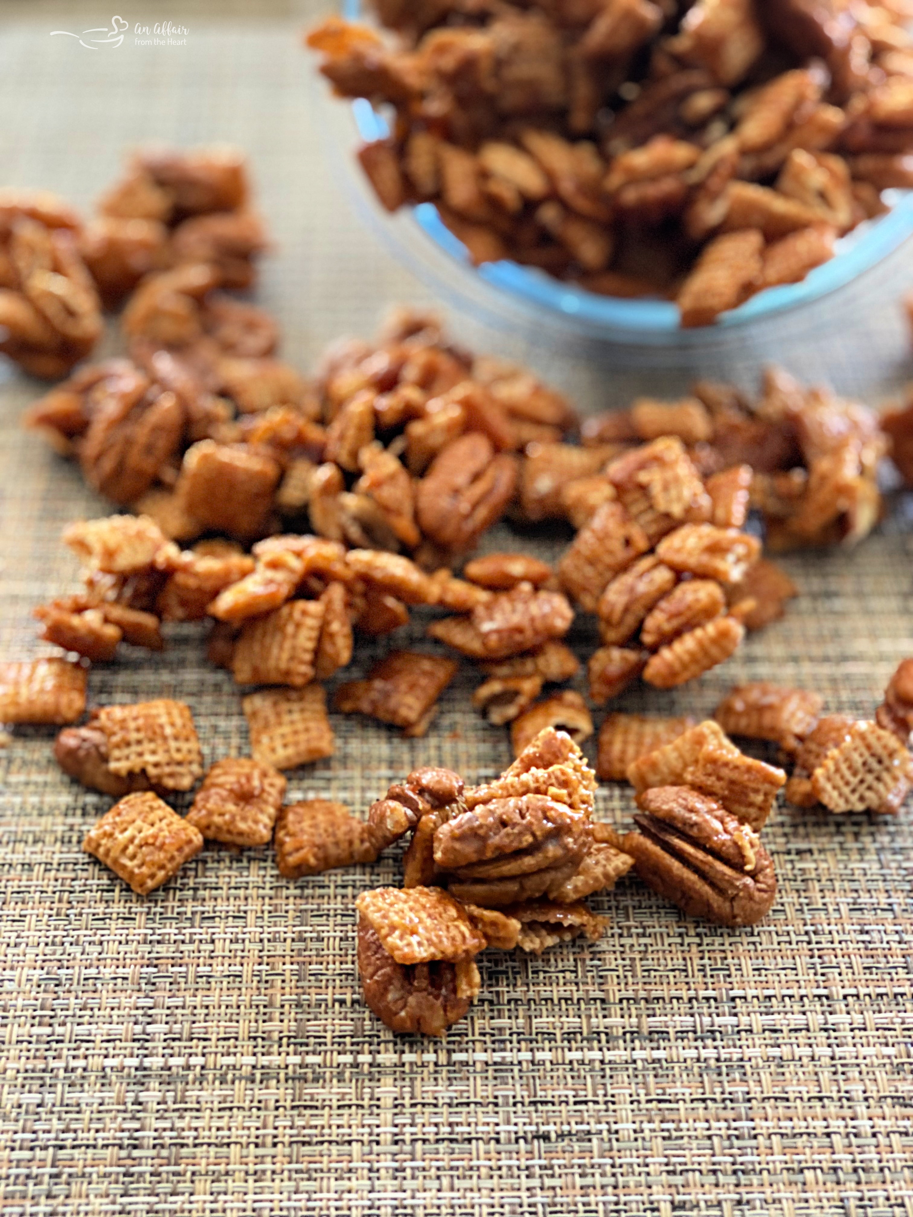 Caramel Pecan Clusters A sweet snack made with only 3 ingredients!