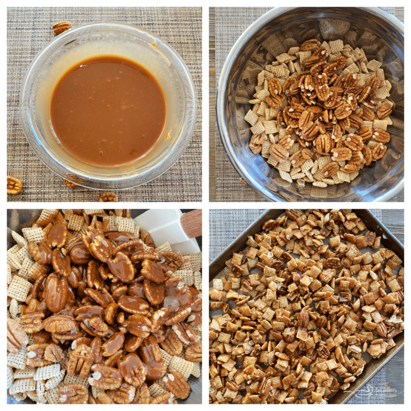 steps for praline Chex Mix