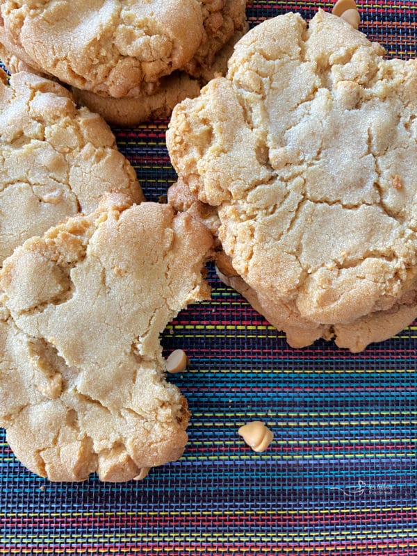 close view of giant butterscotch cookies