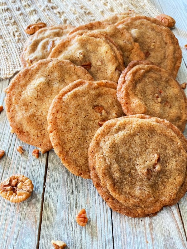 group of pecan cookies on table 