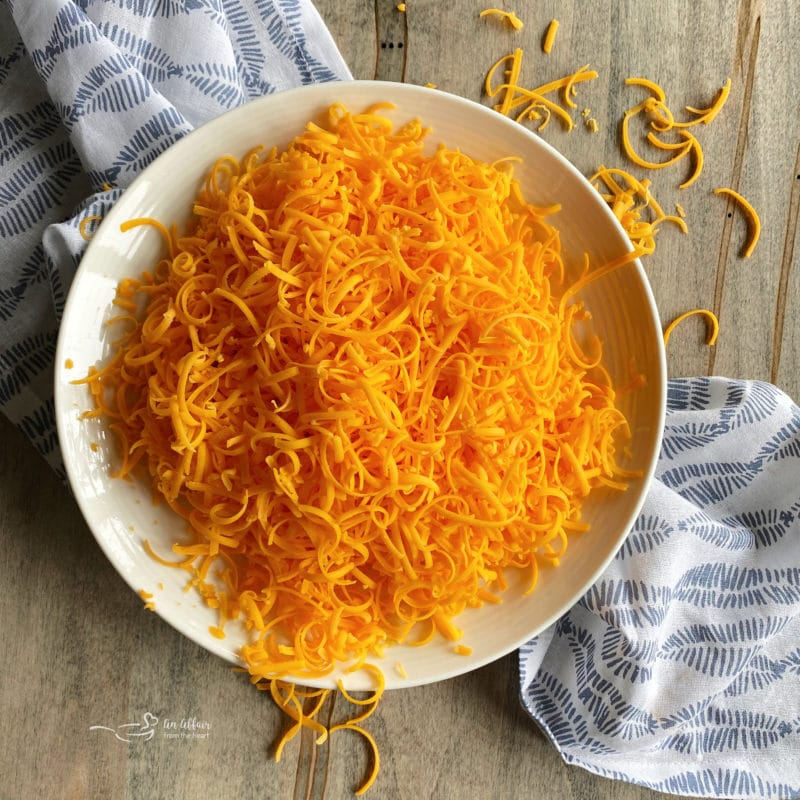 bowl of shredded cheese