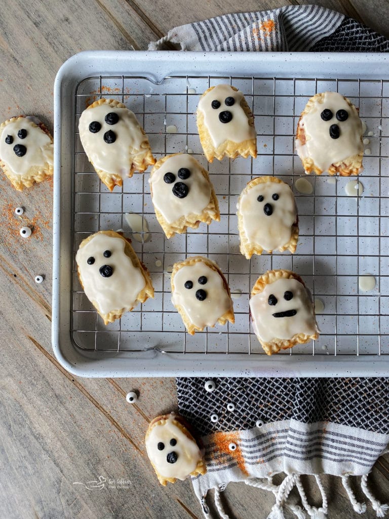 cute ghostly poptarts on a cooling rack