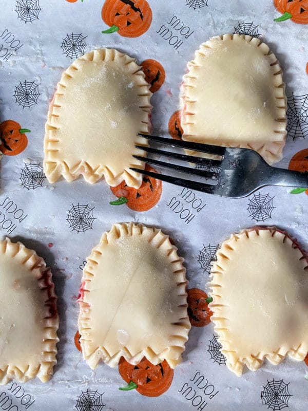 using a fork to seal ghost poptarts