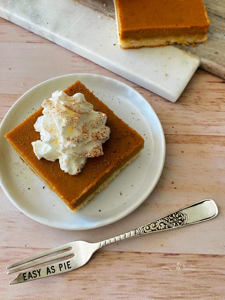 Pumpkin Pie Bars with Shortbread Crust + Video