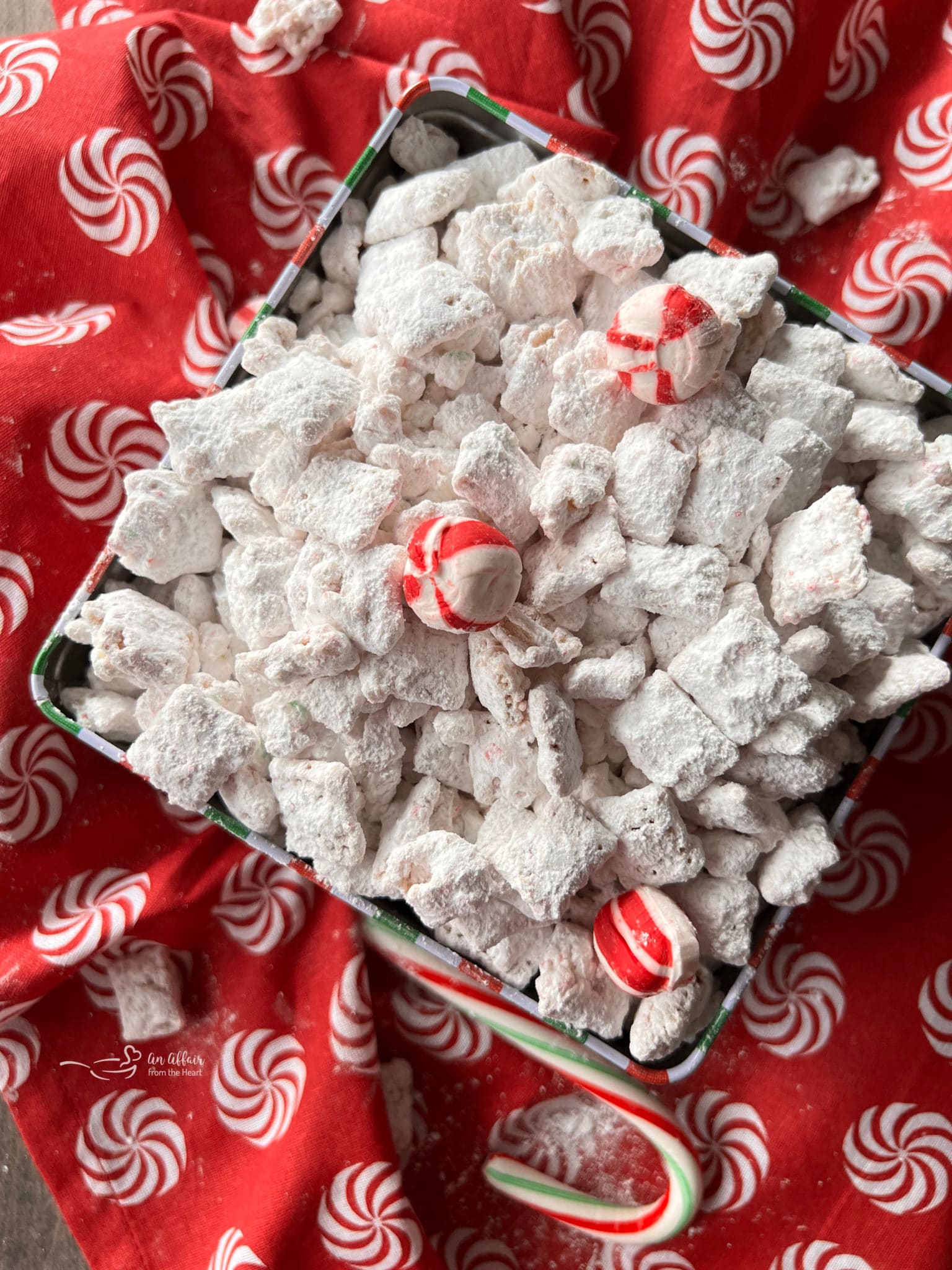 Candy Cane Puppy Chow Recipe