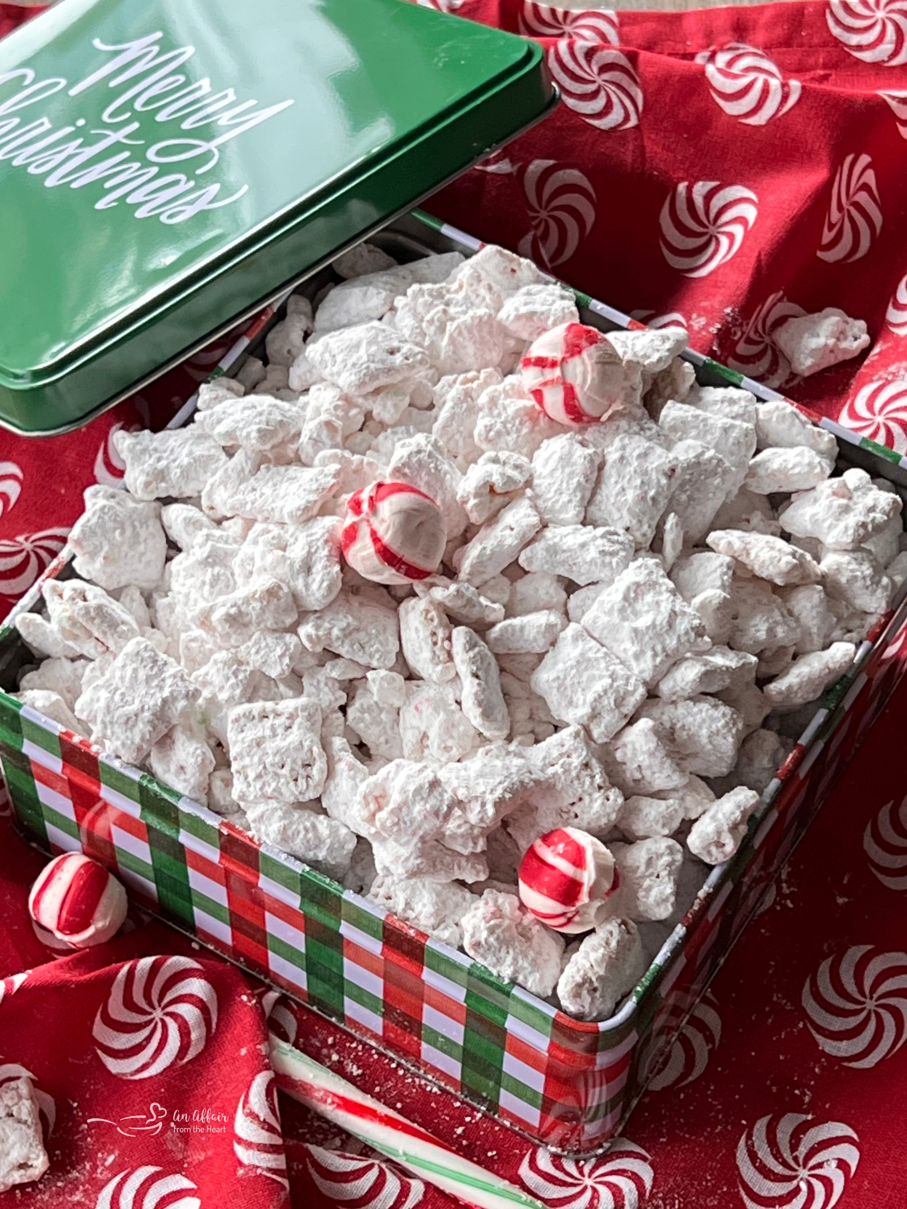 Candy Cane Puppy Chow Recipe