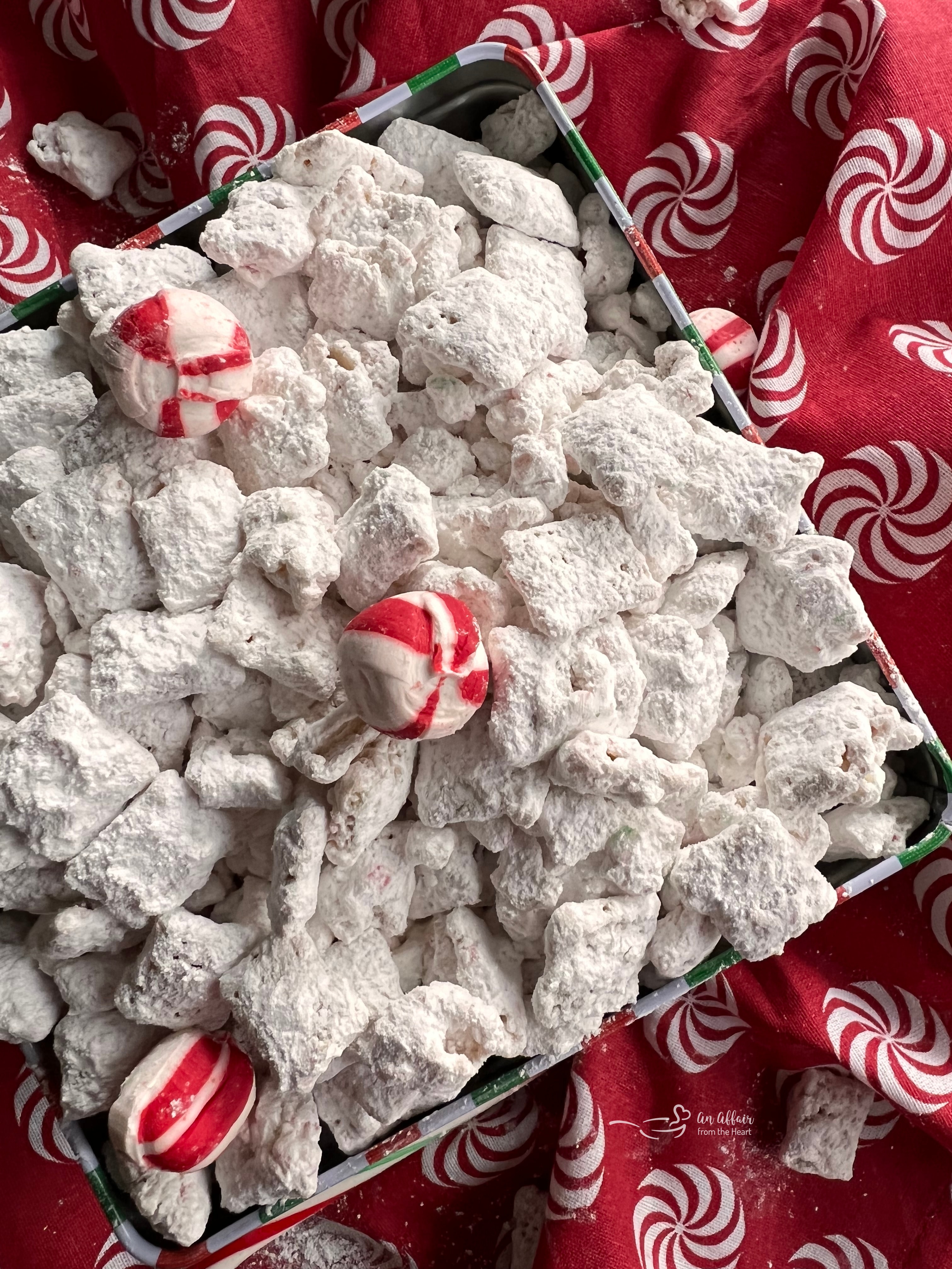 Candy Cane Puppy Chow Recipe