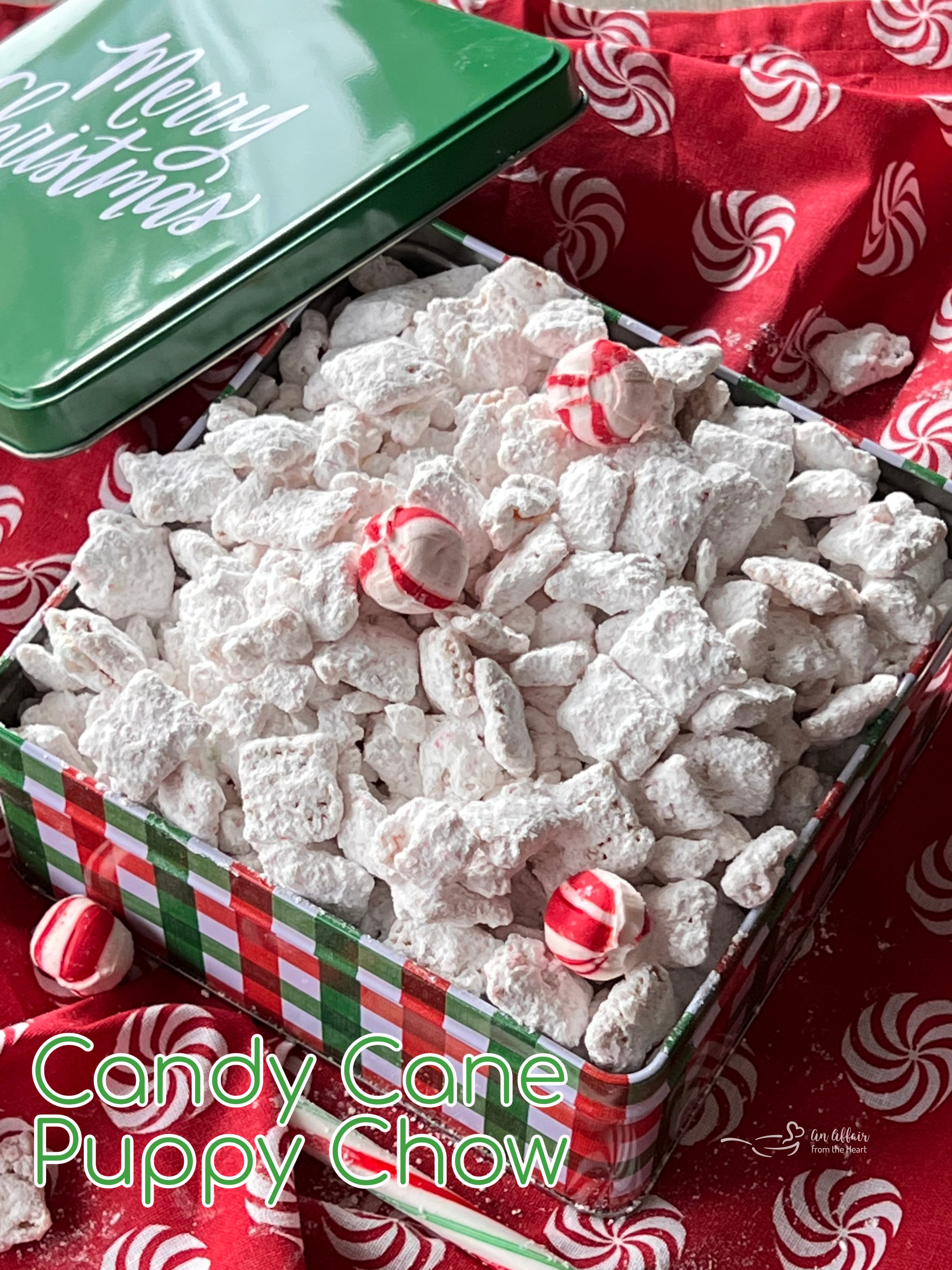 Candy Cane Puppy Chow Recipe
