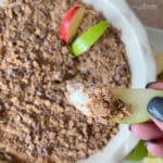caramel apple dip with apple slices