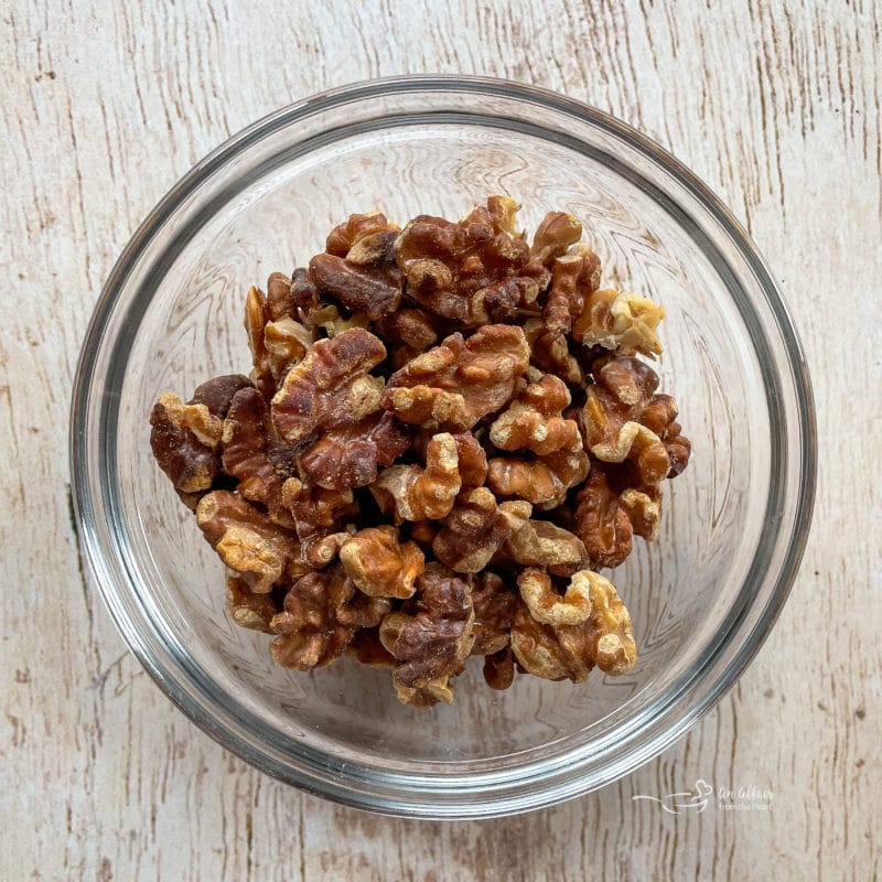 walnuts in glass bowl
