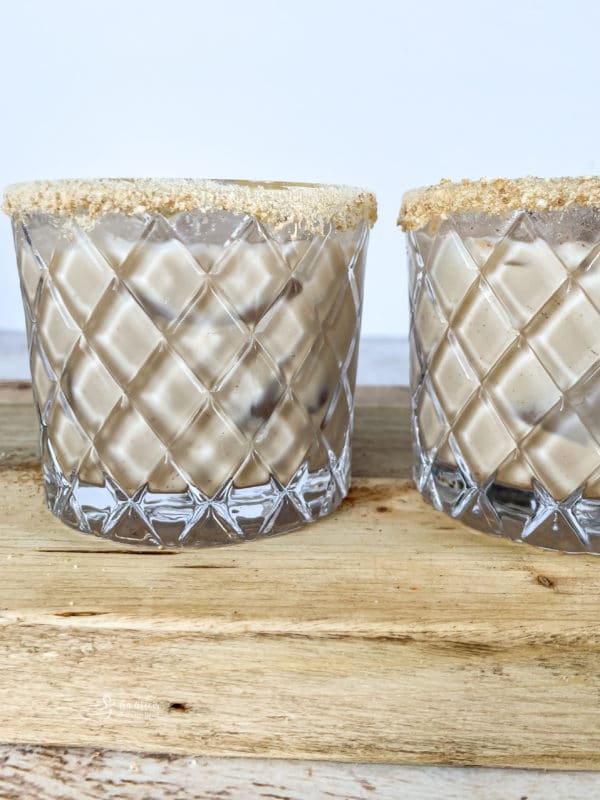 sugar rimmed glasses with pumpkin White Russian cocktails