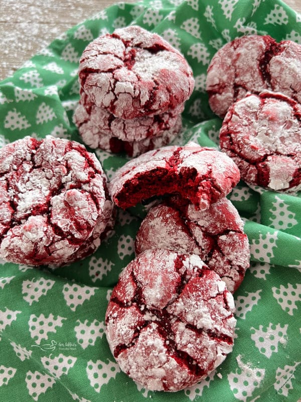 crinkle cookies on green cloth