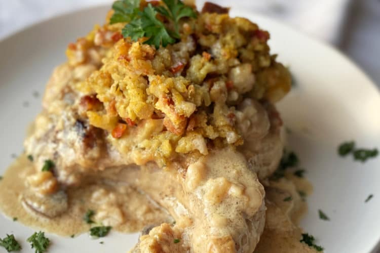 Baked Pork Chops with Stuffing