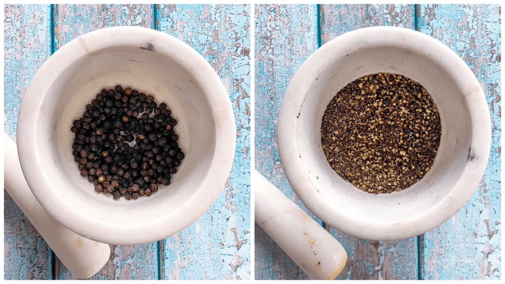 grinding peppercorns 