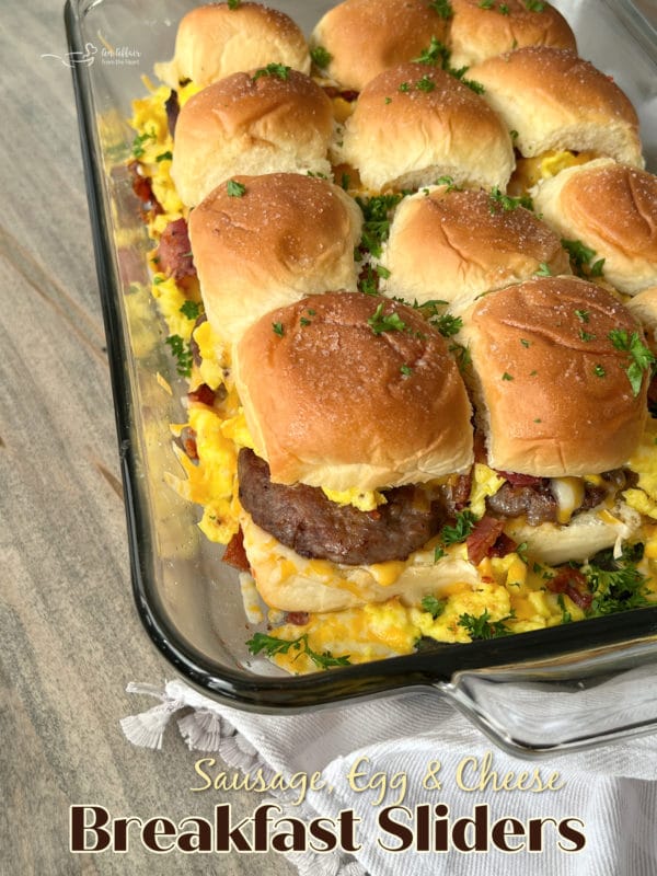 one casserole dish with breakfast sliders