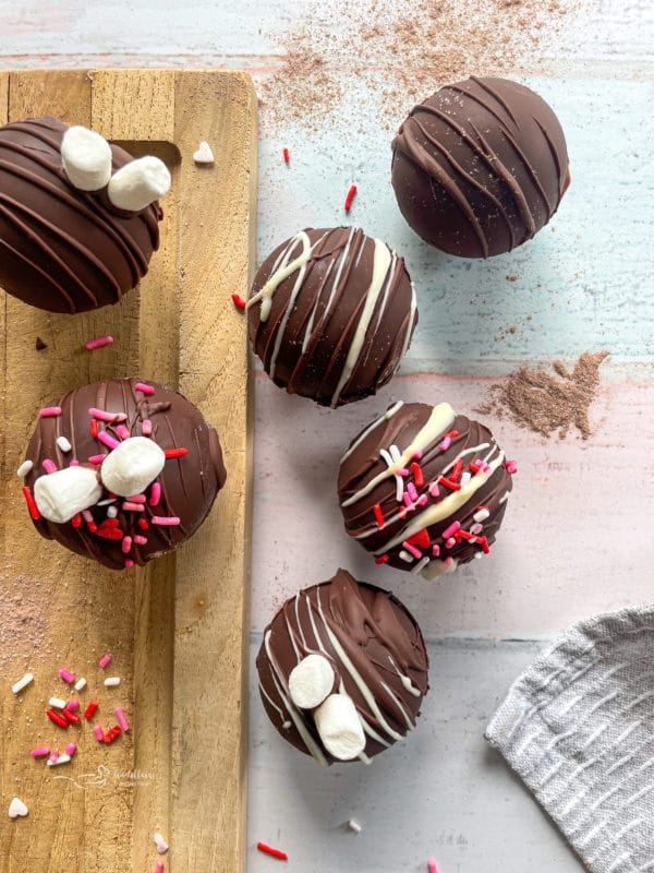a variety of decorated hot chocolate balls