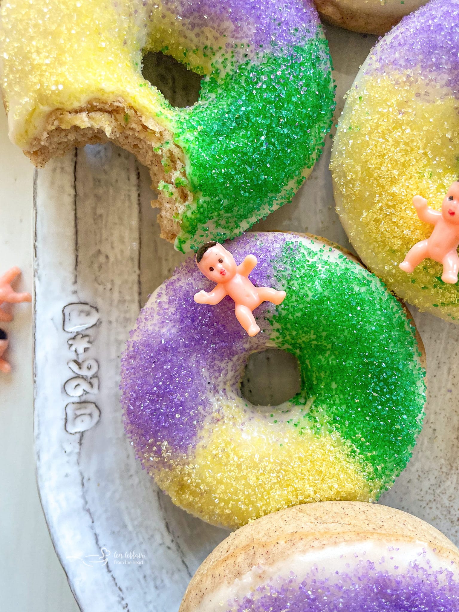 Baked King Cake Donuts - Simple, delicious Fat Tuesday Treats