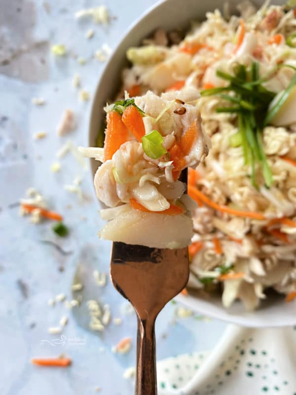 Chinese coleslaw with ramen noodles
