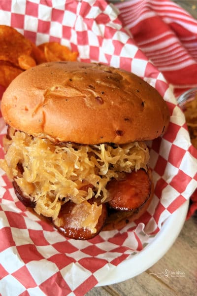 BBQ Smoked Sausage Sandwiches with Kraut