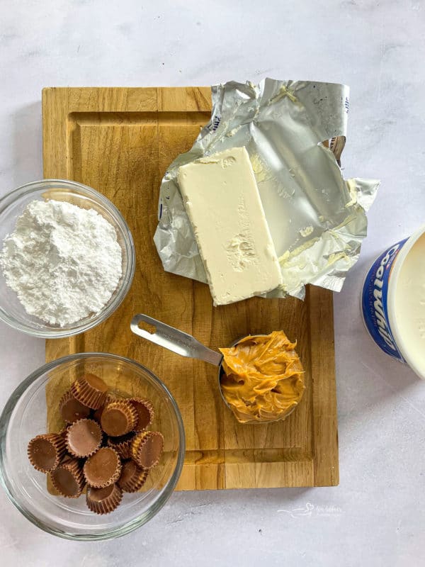 Ingredients for No Bake Peanut Butter Pie Filling
