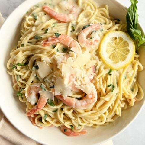 Creamy Lemon Basil Shrimp Pasta Recipe