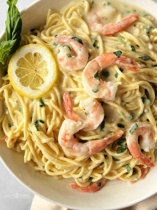 Creamy Lemon Basil Shrimp Pasta Recipe