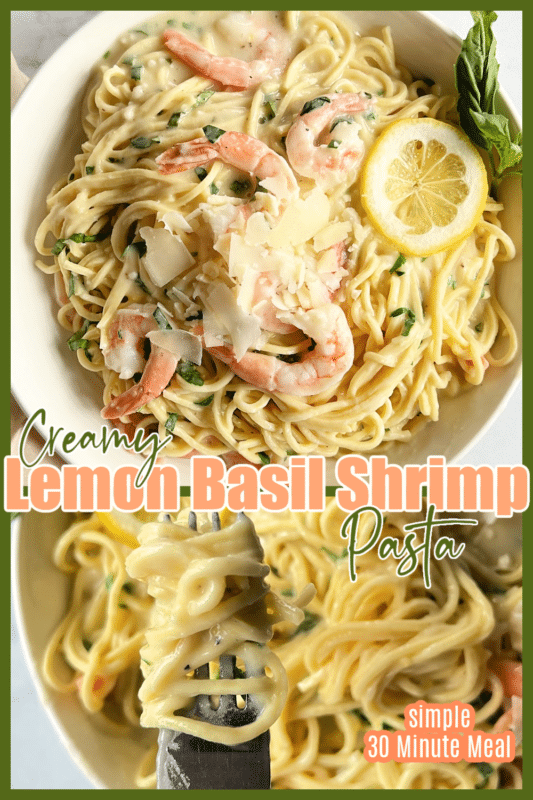 Creamy Lemon Basil Shrimp Pasta _ An Affair from the Heart