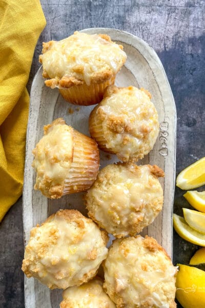 Lemon Crumb Muffins with Lemon Glaze