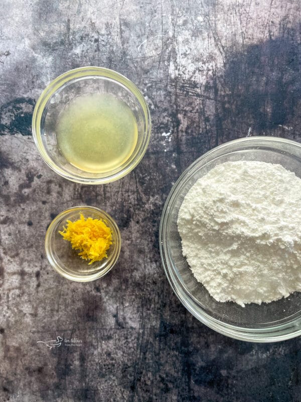Ingredients for Lemon Glaze