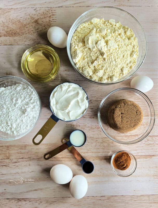 Ingredients for Honey Bun Cake