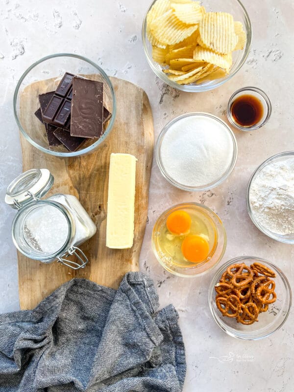 Ingredients for Sweet and Salty Brownies